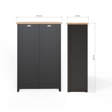 Fife Black 2 Door Shoe Cabinet