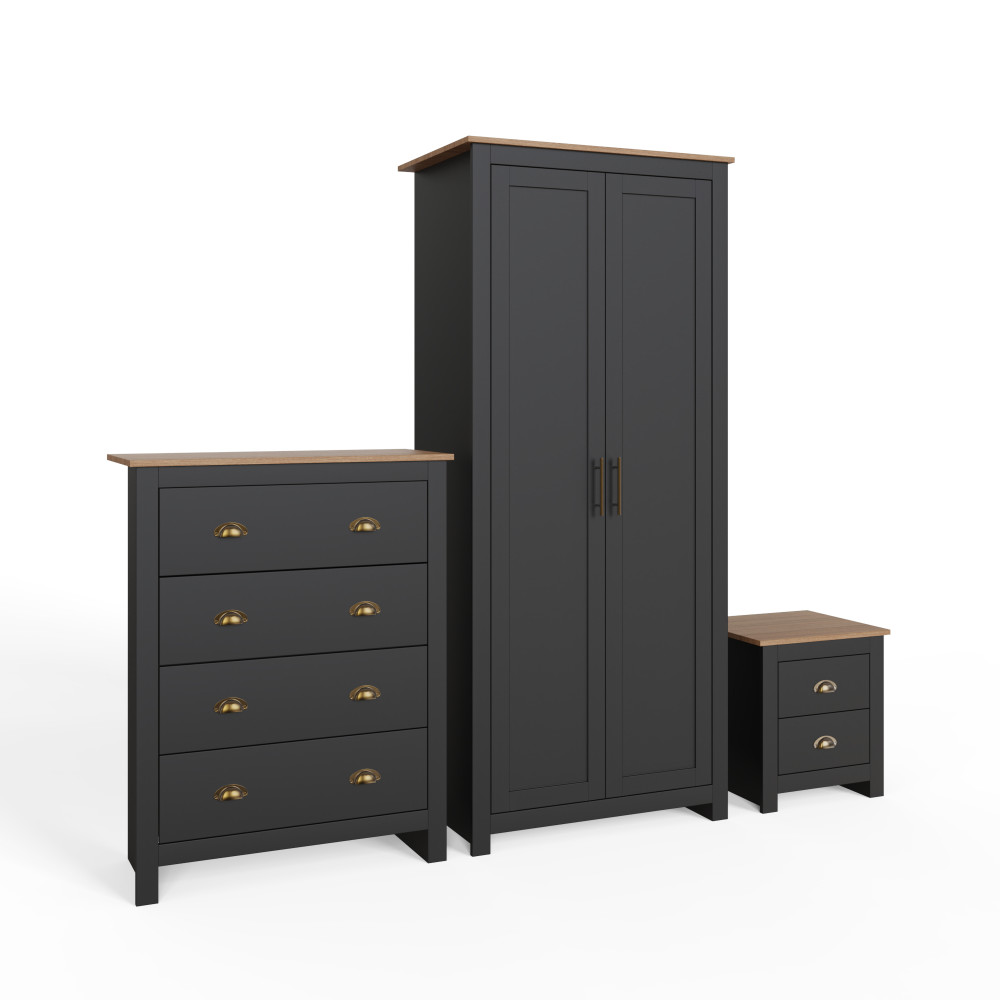 Fife Black 3 Piece Bedroom Set