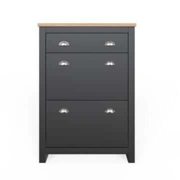 Fife Black 2 Door Shoe Cabinet with Drawer