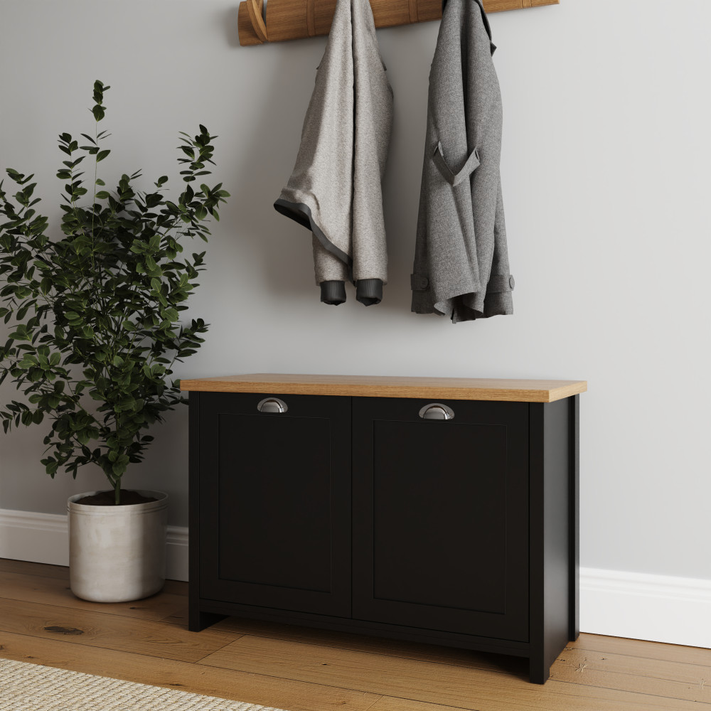 Fife Black Shoe Storage