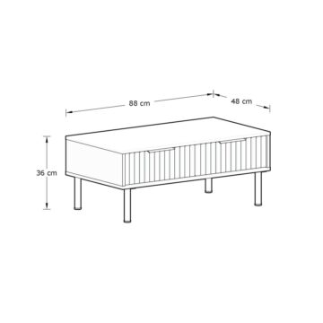 Bucannan Ivory 2 Drawer Coffee Table