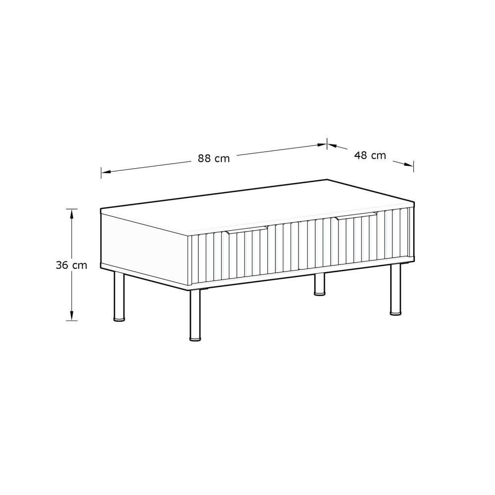 Bucannan Ivory 2 Drawer Coffee Table
