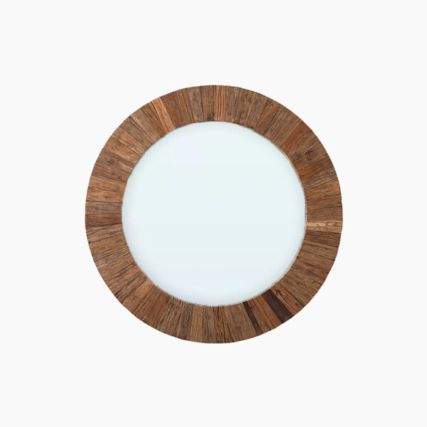 Jora Round Reclaimed Wood Mirror