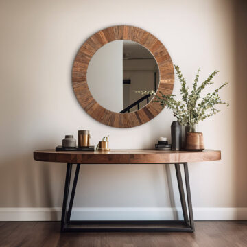 Jora Round Reclaimed Wood Mirror