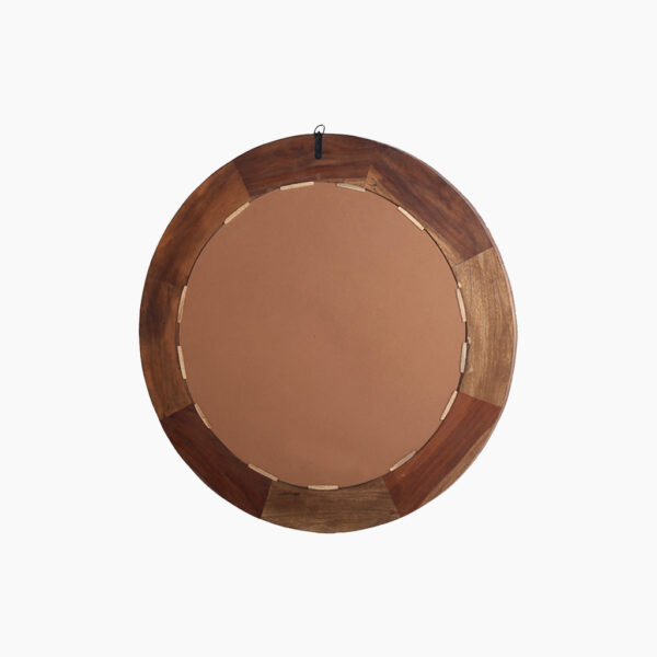 Jora Round Reclaimed Wood Mirror | Fully Assembled