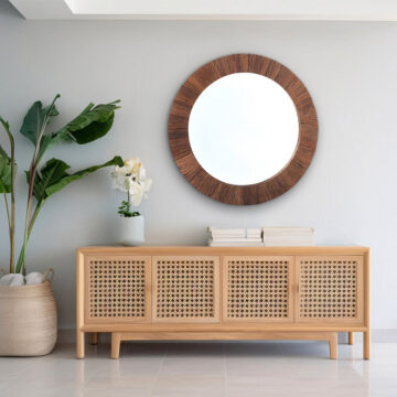 Jora Round Reclaimed Wood Mirror