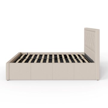 Kigali Beige 5′ King Size Ottoman Storage Bed