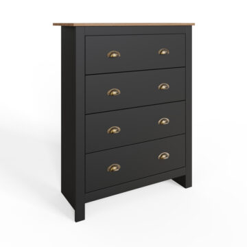 Fife Black 4 Piece Bedroom Set