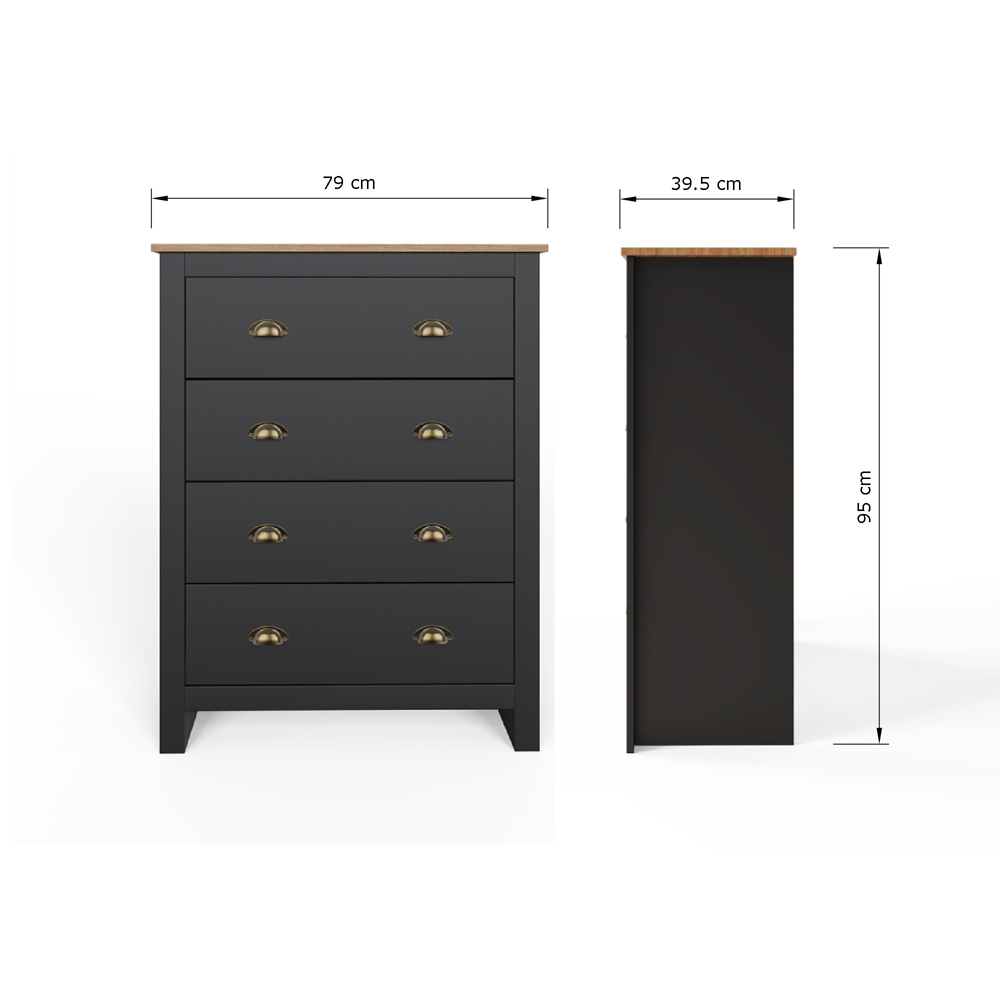 Fife Black 4 Piece Bedroom Set