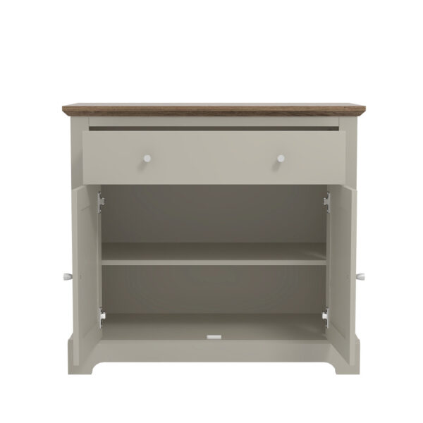 Salude Compact Sideboard - Grey w/ Oak Top | Assembly Required