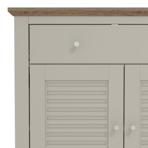 Salude Compact Sideboard - Grey w/ Oak Top | Assembly Required