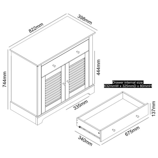 Salude Compact Sideboard - White | Assembly Required