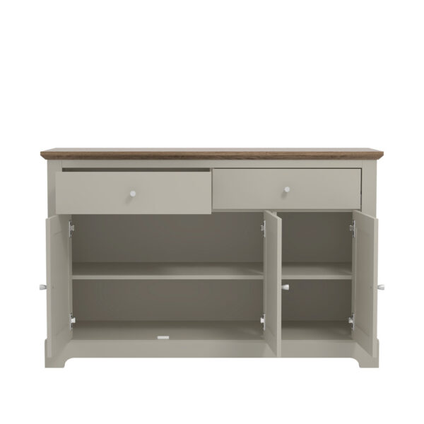 Salude Large Sideboard - Grey w/ Oak Top | Assembly Required