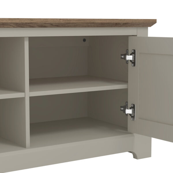 Salude TV Unit - Grey w/ Oak Top | Assembly Required