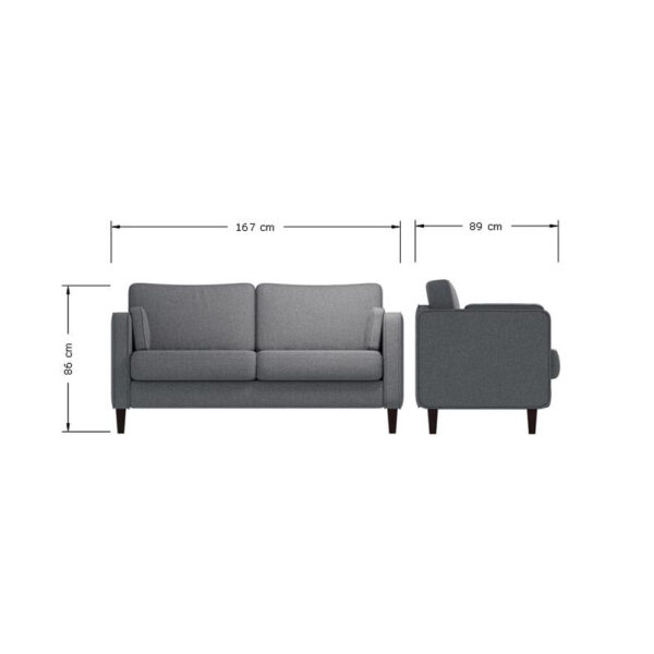 Snowdon 2 Seater Cushion Back Light Grey Sofa | Assembly Required