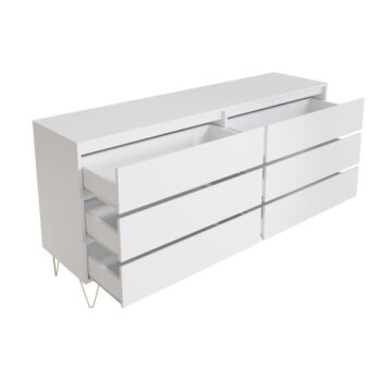 Monte White 6 Drawer Chest