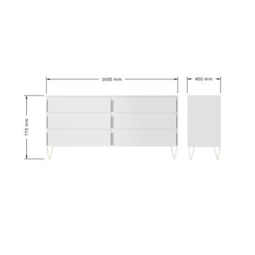 Monte White 6 Drawer Chest