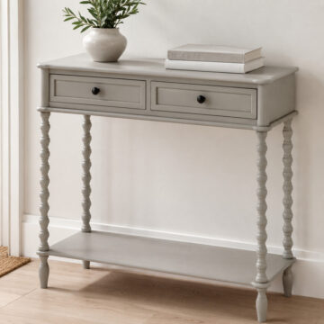 The Merebrook Grey 2 Drawer Console Table