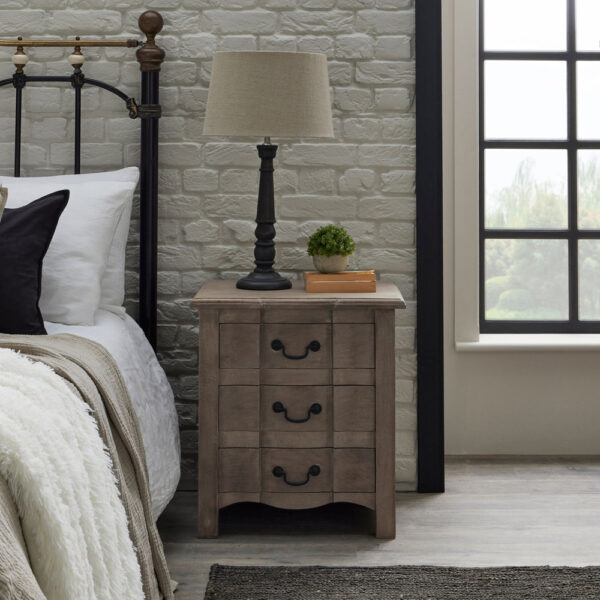 Branford Collection 3 Drawer Bedside Table | Fully Assembled