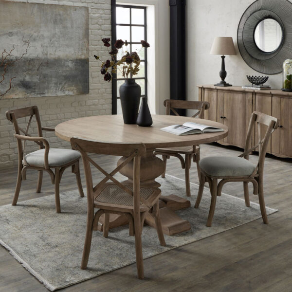 Branford Collection Round Pedestal Dining Table | Self Assembly