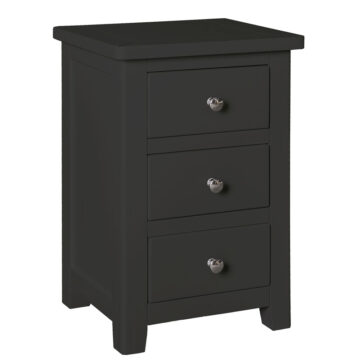 Geneva Black Painted 3 Drawer Bedside Table | Assembled