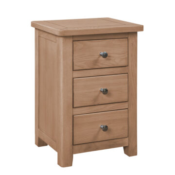 Geneva 3 Drawer Bedside Table | Oak Finish | Assembled