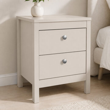 Ronda Bedside Table 2 Drawers in Cashmere