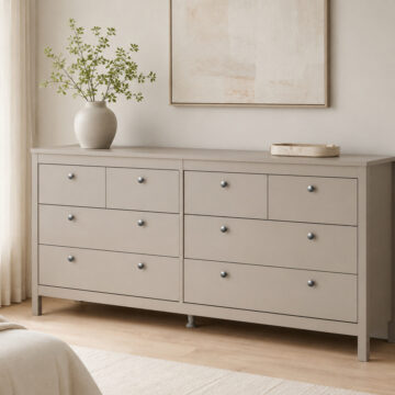 Ronda Double Dresser 4+4 Drawers in Cashmere