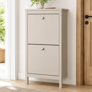 Ronda Shoe Cabinet 2 Flip Down Doors in Cashmere