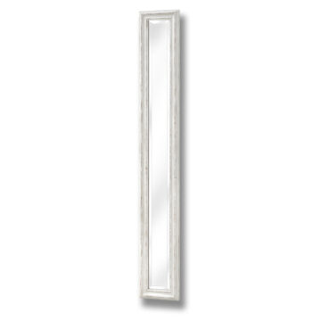Antique White Frame Narrow Wall Mirror | Assembled
