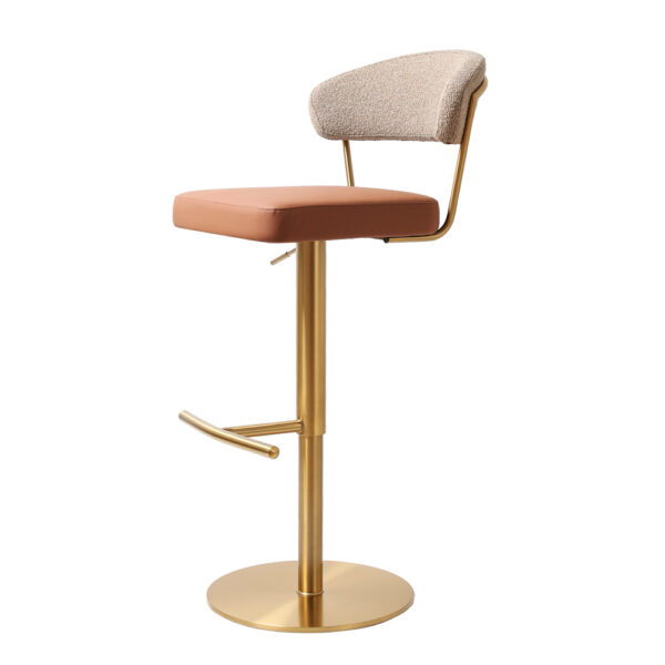 Stratus Premium Bar stool Gold Saddle Brown Fusion