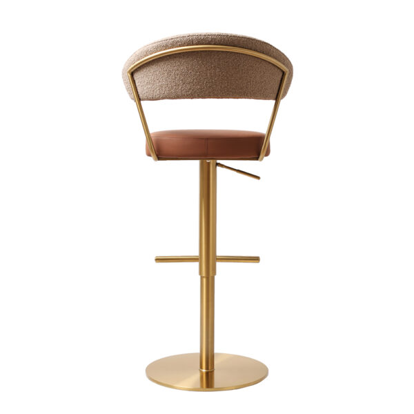 Stratus Premium Bar stool Gold Saddle Brown Fusion