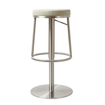 Vibon Premium   Bar stool S/Steel Light Grey PU
