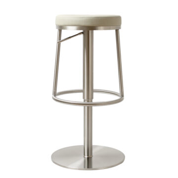 Vibon Premium   Bar stool S/Steel Light Grey PU