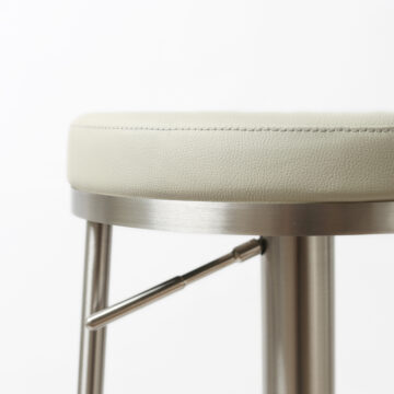 Vibon Premium   Bar stool S/Steel Light Grey PU