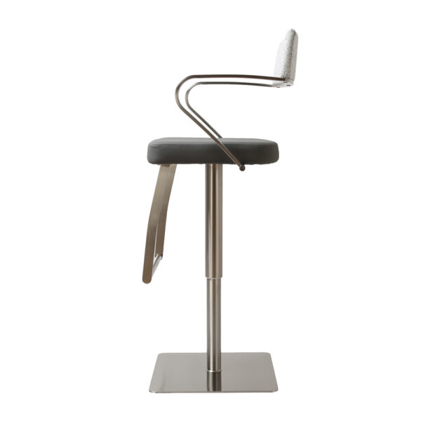 Tampa Premium Bar stool S/Steel Smoke Grey Fusion