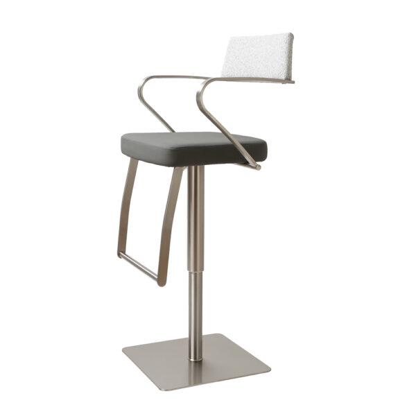 Tampa Premium Bar stool S/Steel Smoke Grey Fusion