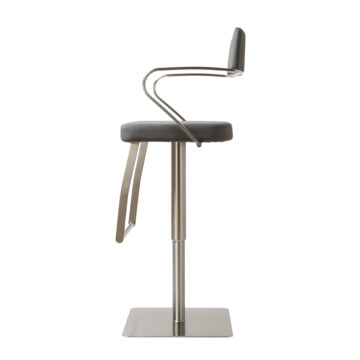 Tampa Premium Bar stool S/Steel Charcoal Grey PU