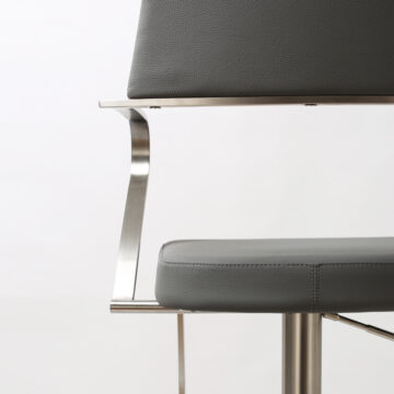 Tampa Premium Bar stool S/Steel Charcoal Grey PU