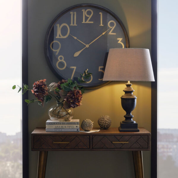 Soho Brass And Black Large Clock | no