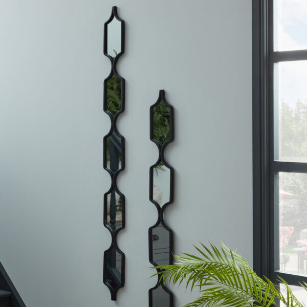 Decorative Black Hanging Mirror | Fully Assembled