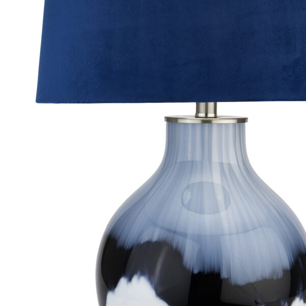 Ice Shadows Table Lamp With Navy Blue Lampshade | Self Assembly