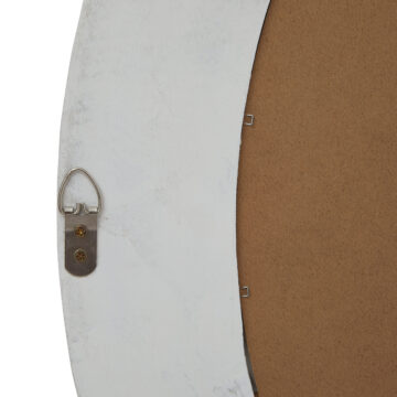 Washed Wood Round Framed Mirror | Assembled