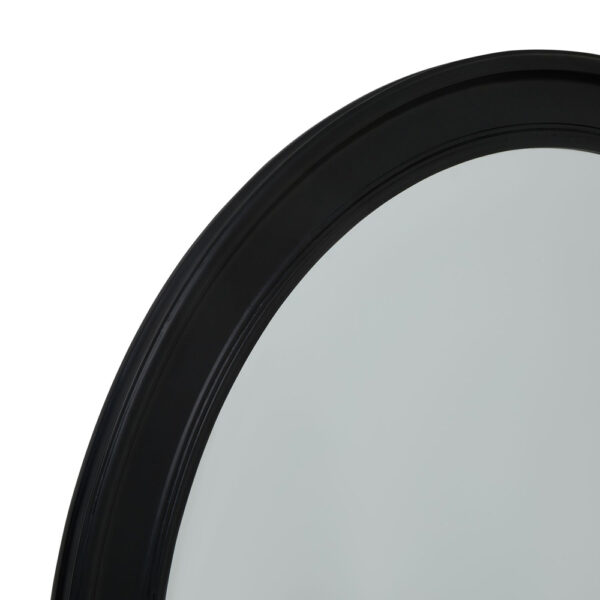Black Wood Round Framed Large Mirror | Fully Assembled