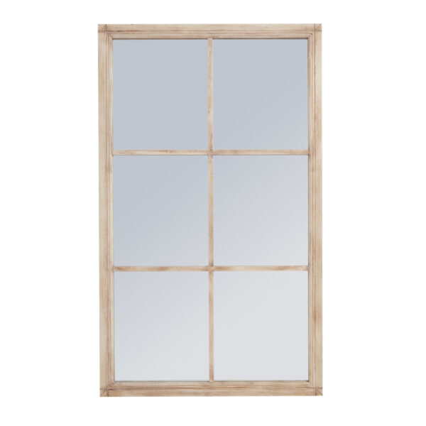 Washed Wood Large Window Mirror | Fully Assembled