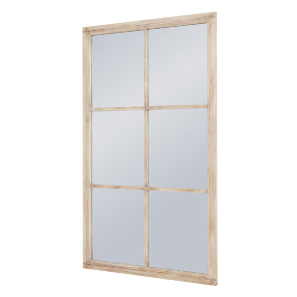 Washed Wood Large Window Mirror | Fully Assembled