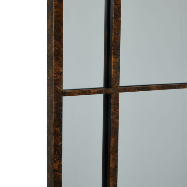 Rust Effect Large Arched Window Mirror | Fully Assembled