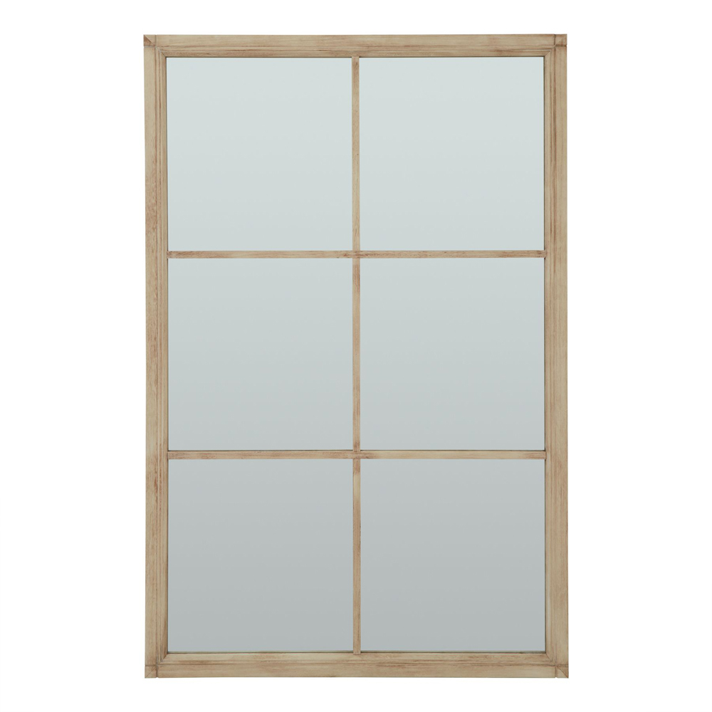 Washed Wood XL Window Mirror | Assembled