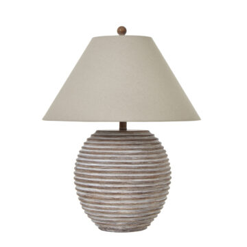 Saturn Table Lamp With Linen Shade | Self Assembly