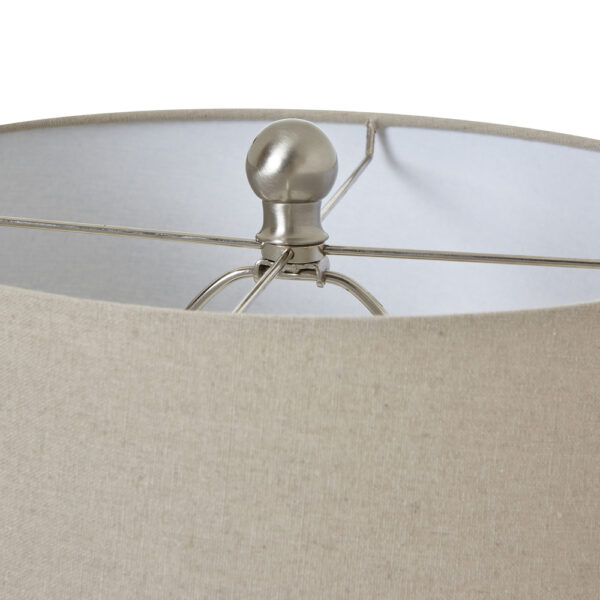 White Ceramic Ginger Jar Lamp With Linen Shade | Self Assembly